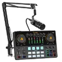 MAONO AME2C Consola de Podcast Con Interfaz E2 y Micrófono Dinámico PD100 XLR