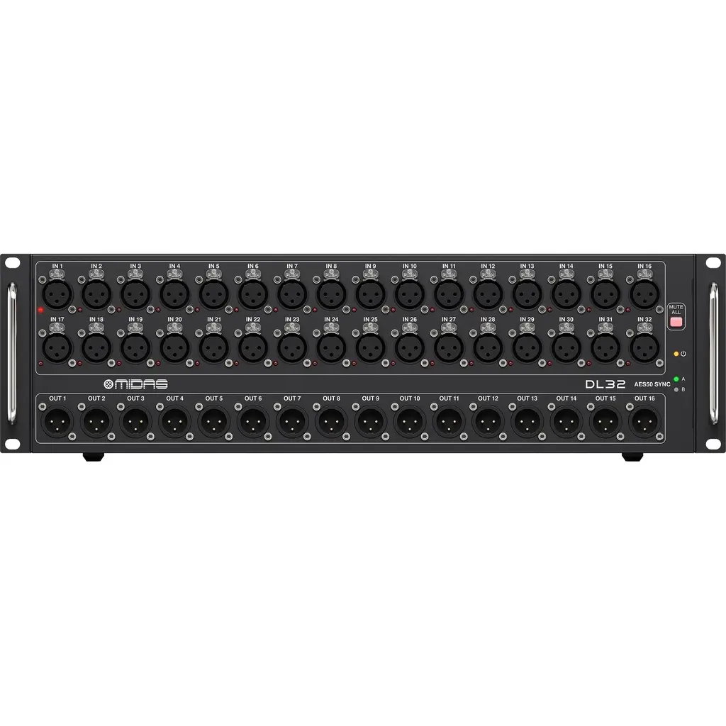 MIDAS DL32 Stage Box PARA X32 M32 M32R de 32-pre de micrófono y 16 salidas, interfaces a ULTRANET y ADAT