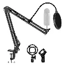 PARAL STAND PEDESTAL DE MICROFONO BRAZO JIRAFA TIPO RADIO CON ANTIPOP