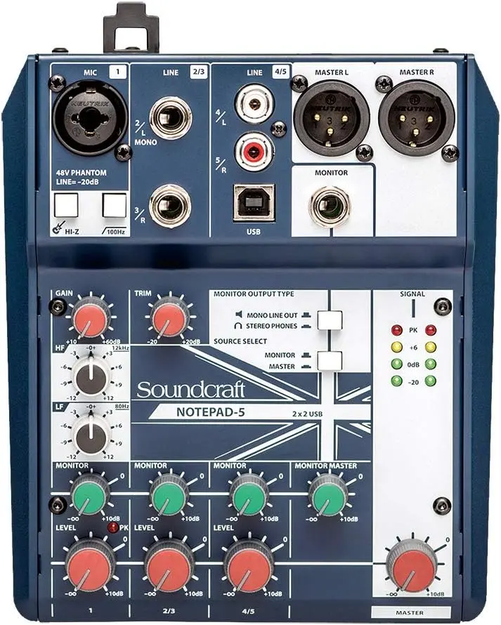 SOUNDCRAFT NOTEPAD-5FX Consola Pasiva Con Interfaz USB Compatible con PC
