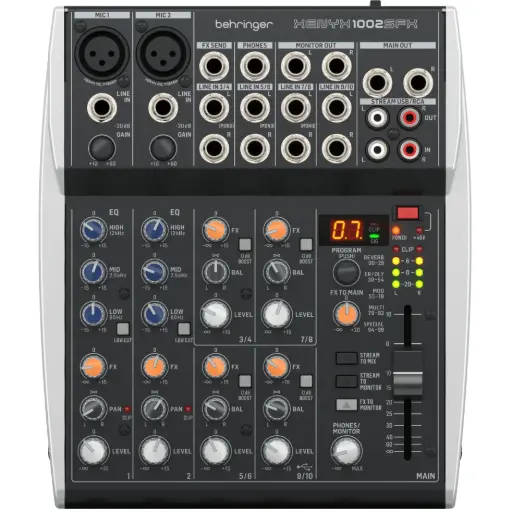 [XENYX 1002SFX] BEHRINGER XENYX 1002SFX Consola 10 Entradas, 2 en XLR, USB, Streaming Interfaz