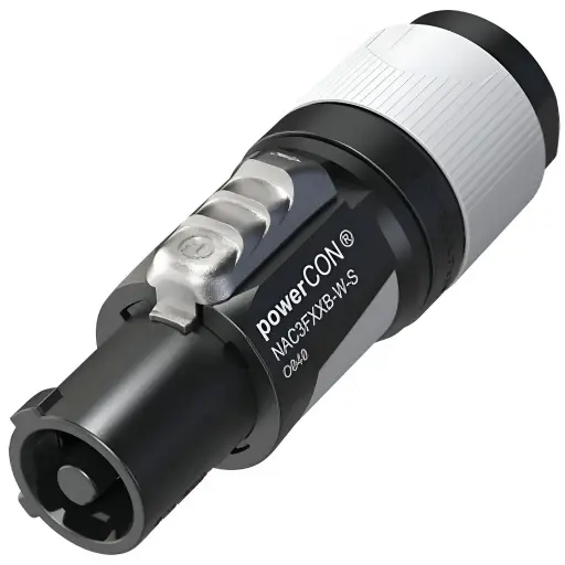 [NAC3FXXB-W-S] NEUTRIK NAC3FXXB-W-S POWERCON CORRIENTE 20A 250V AEREO GRIS Para De Cable De 6 a 12 mm