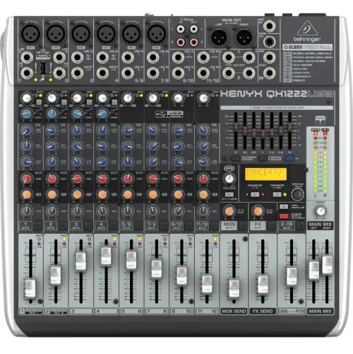 [XENYX QX1222USB] BEHRINGER XENYX QX1222USB Consola 16 Entradas, 6 en XLR, 2 BUS, con Efectos, USB, Interfaz 
