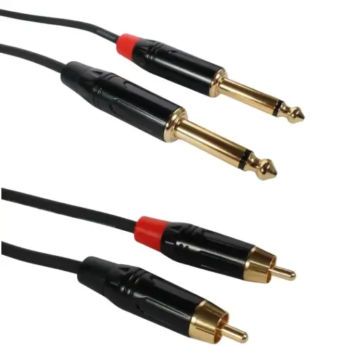 [AS-CMR-4.5] AUDIOSON AS-CMR-4.5 Cable De Audio Doble Plug RCA Macho A Doble Plug Mono 6.35mm TS 4,5mt