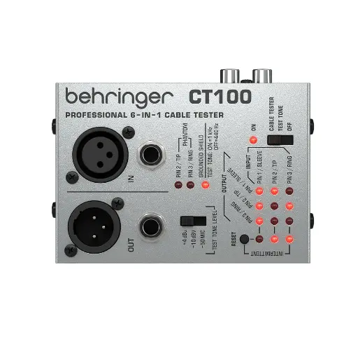 [CT100] BEHRINGER CT100 TESTER PROBADOR CABLE SPEAKON XLR TRS RCA DIN (copia)