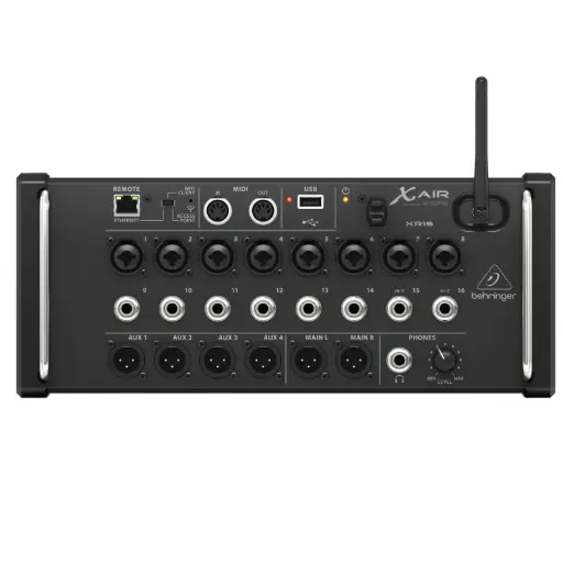 [XR16] BEHRINGER XR16 Consola Digital de 16 entradas para tabletas iPad/Android con 8 preamplificadores Midas programables, 8 entradas de línea, módulo WiFi integrado e interfaz de audio USB multicanal.