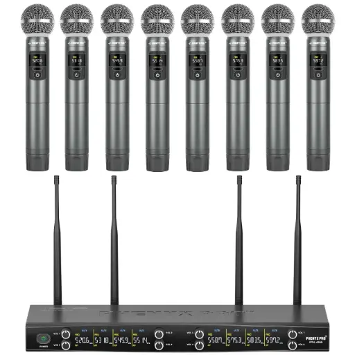 [PTU-4200-8H] PHENYX PRO PTU-4200-8H MICROFONOS INALAMBRICOS Mano UHF 8 Canales