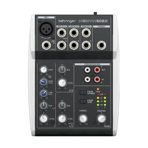[XENYX 502S] BEHRINGER XENYX 502S Consola 5 Entradas, 1 en XLR, USB, Interfaz