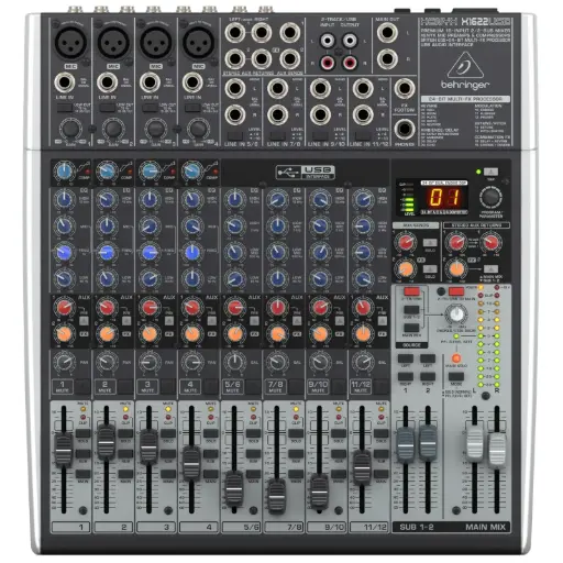 [XENYX X1622USB] BEHRINGER XENYX X1622USB Consola 16 Entradas, 4 en XLR, 2/2 BUS, con Efectos, USB, Interfaz