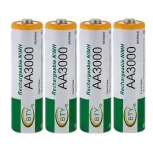 [AA3000] PILAS BTY RECARGABLE AA 1.2V LR6 NIKEL NiMH 3000MAH 4 UNIDADES BATERIAS