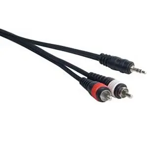 [MP-15] ACCU CABLE MP-15 Cable de Audio AUXILIAR ESTEREO DE MINI PLUG A DOBLE RCA MACHO