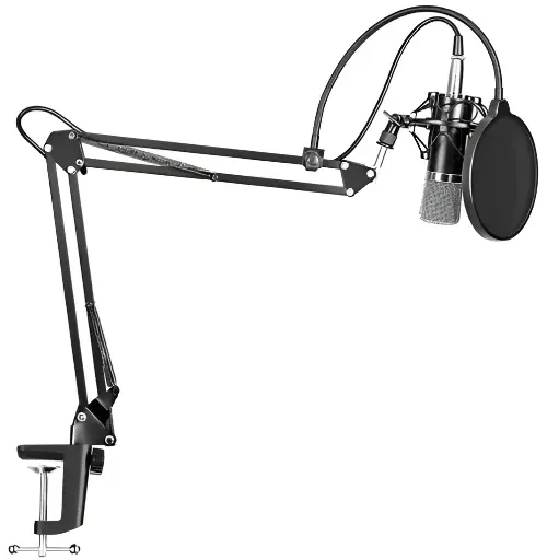 [MB800] CHINO BM800 Micrófono Estudio Grabación De Condensador Con Paral Tipo Radio y Antipop