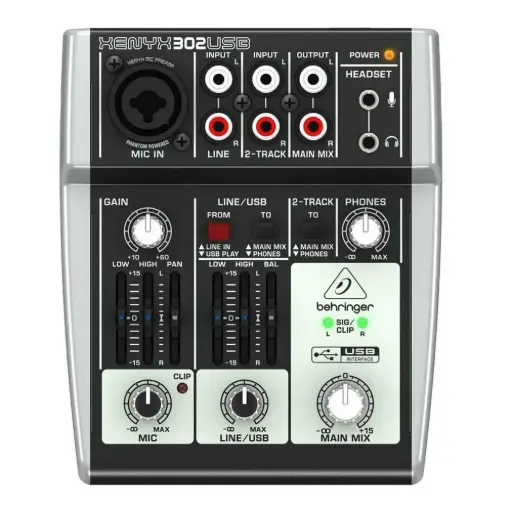 [XENYX 302USB] BEHRINGER XENYX 302USB Consola 5 Entradas, 1 en XLR, USB, Interfaz