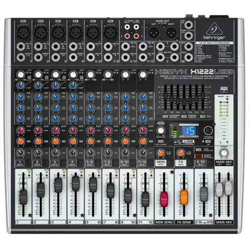 [XENYX X1222USB] BEHRINGER XENYX X1222USB Consola 12 Entradas, 2 BUS, con Efectos, USB, Interfaz