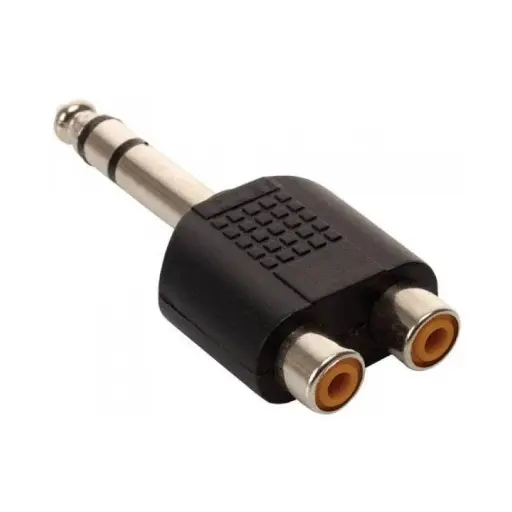 [NC-2SA] CONVERTIDOR JACK 2 RCA A PLUG 1/4 MONO DORADO