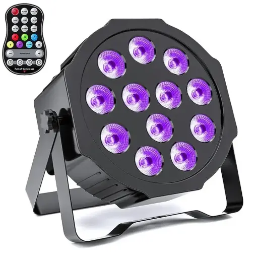 [ZQ-01494] HOLDLAMP ZQ-01494 LUZ PAR 36W RGBWA+UV 6in1 DMX  LED 12x 3W Con Batería Recargable
