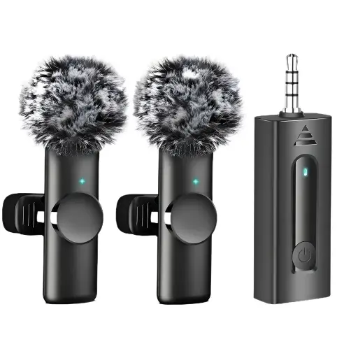 [K2 WIRELESS LAVALIER] SPORTKEE K2 WIRELESS MINI LAVALIER 2 Micrófonos Inalámbricos Balita Solapa a un 1 receptor para teléfonos Android podcasts, YouTube, Entrevistas.